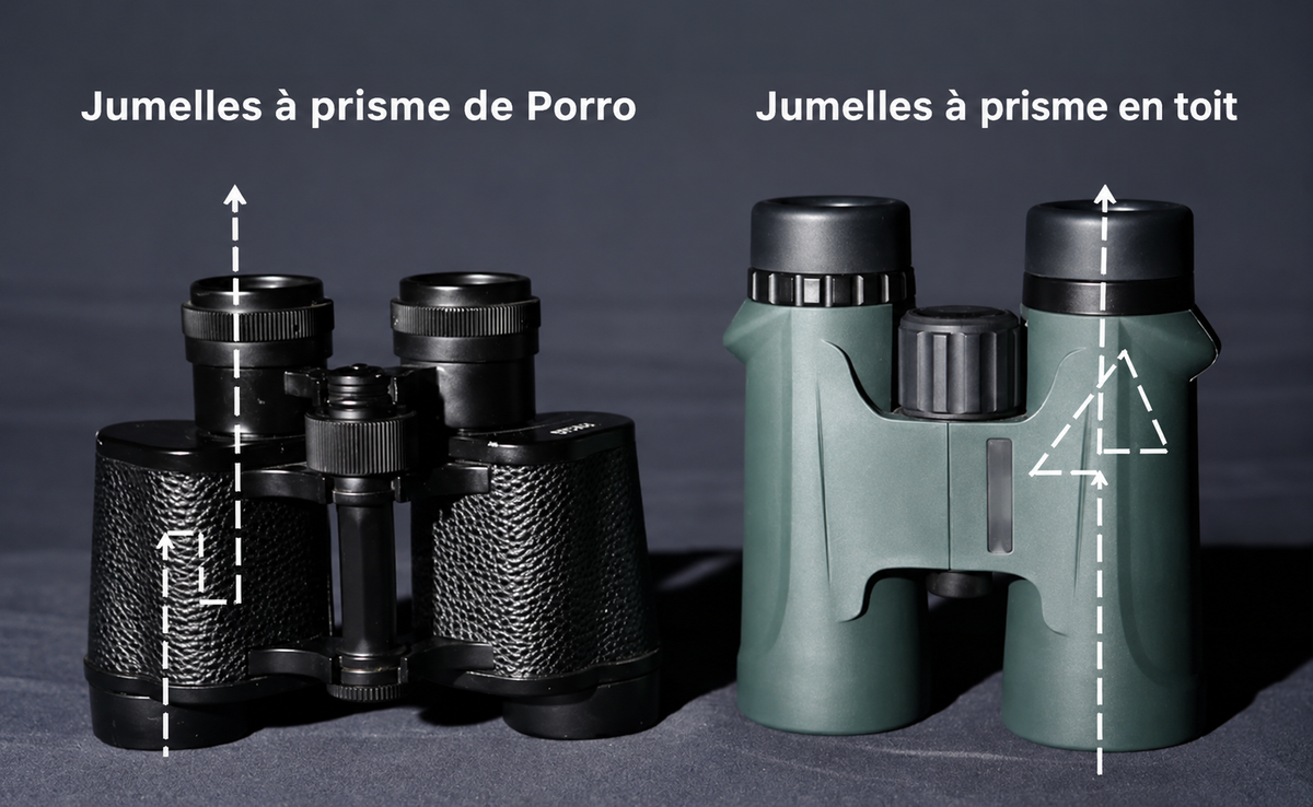 Prisme en toit ou de Porro : quelle différence pour vos jumelles ? Image